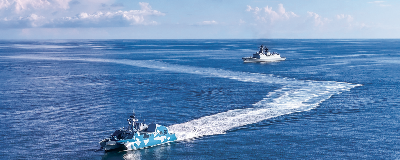 海軍某支隊組織海上訓練